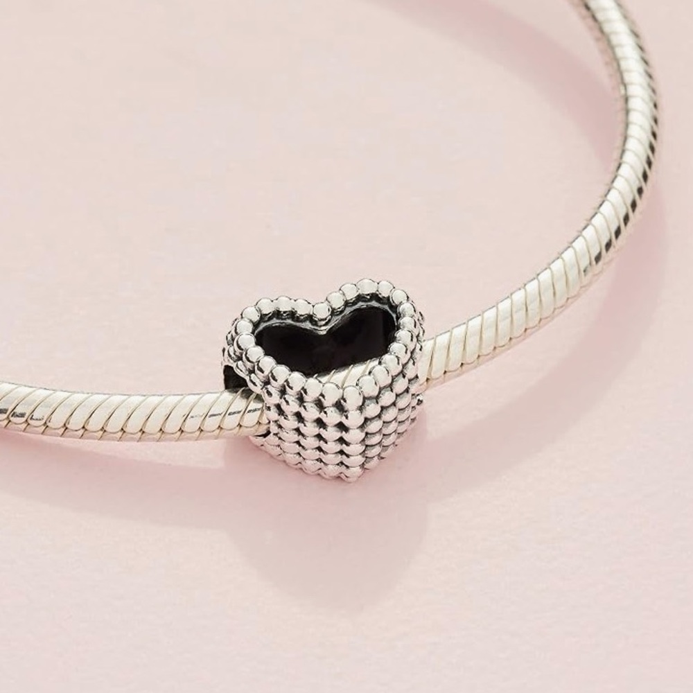 Pandora beaded open heart charm